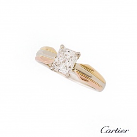 Cartier 18k Tri-Colour Diamond Trinity Ring 0.92ct D/VVS2